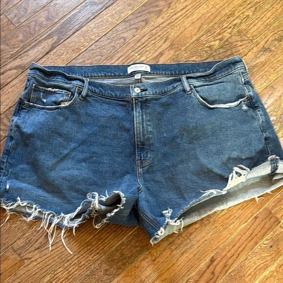 Abercrombie & Fitch Women’s 36/22 Curve Love The 4” Mom Shorts High rise denim - Picture 12 of 13